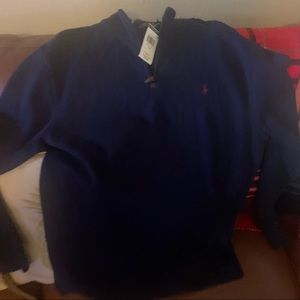 Polo zip up long sleeve sweater